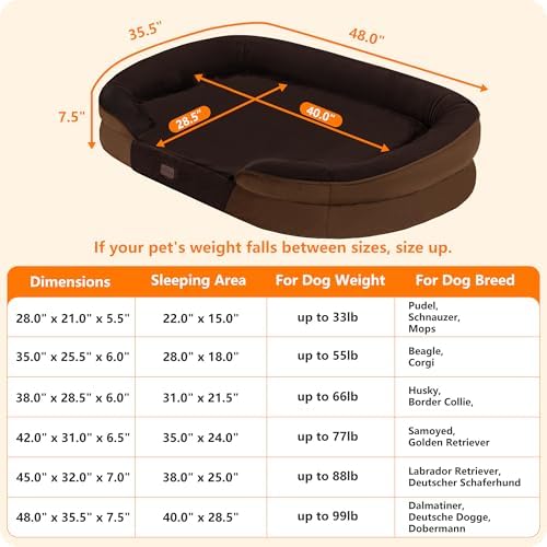 Dwanton Orthopedic Waterproof XX-Large Dog Bed Sofa, Gel Memory Foam - Image 4