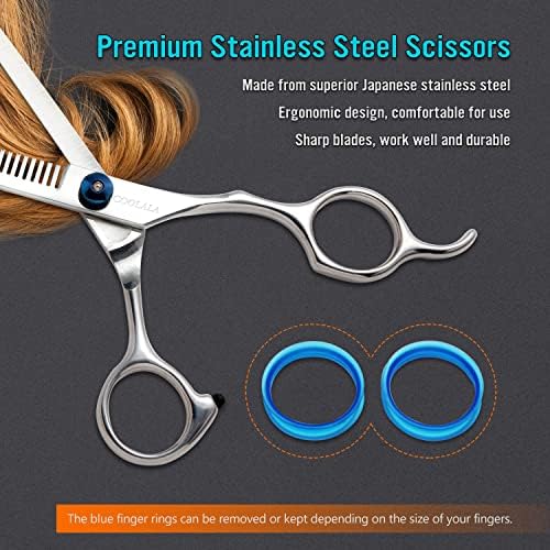 COOLALA Stainless Steel Hair Cutting Scissors Thinning Shears 6.5 Inch - Image 5