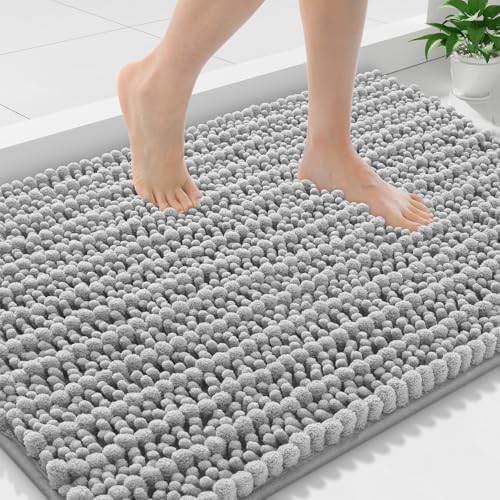 Smiry Bathroom Rugs 30X20, Extra Soft Rubber Backing Chenille Bath Mats - Image 2