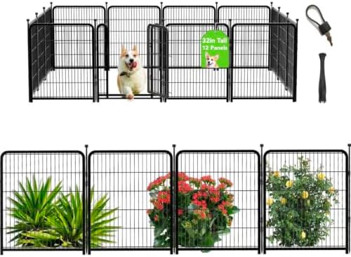 Getlay Tall Garden Fence, 32 in Dog Fence Outdoor by Getlaygardenfence