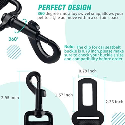 COOYOO Dog Seat Belt, 3 Piece Set Retractable Dog Car Harness Adjustable - Image 6