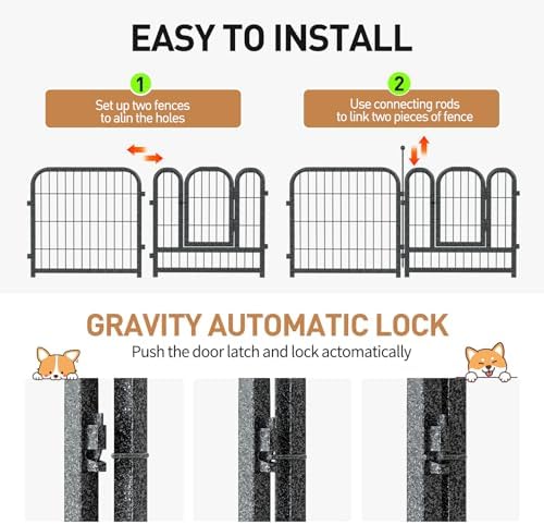 Metal Dog Playpen 32in H 24 Panels Heavy Duty Dog Fence - Image 3