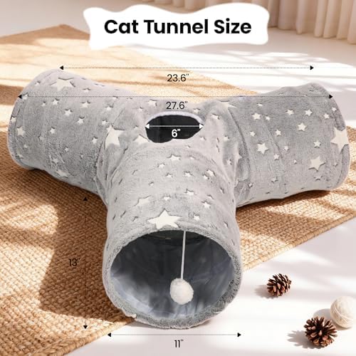 Tempcore 3-Way Cat Tunnel Toy, Collapsible, Self-Luminous Tube - Image 3