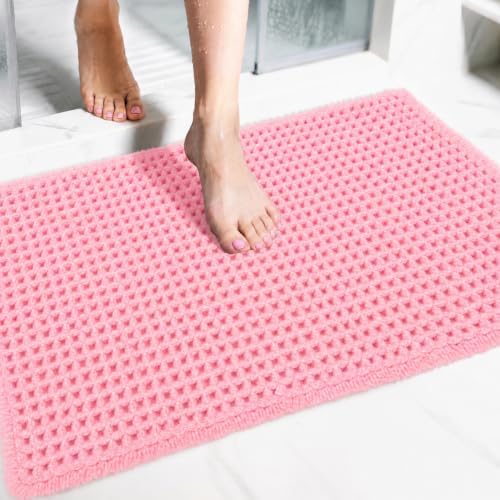 ILANGO Upgraded Waffle Bath Rug 16x24, Super Absorbent Non Slip Bath Mat by ILANGO