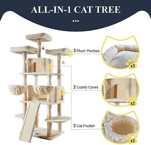Allewie 68 Inches Cat Tree/House and Towers - Image 5
