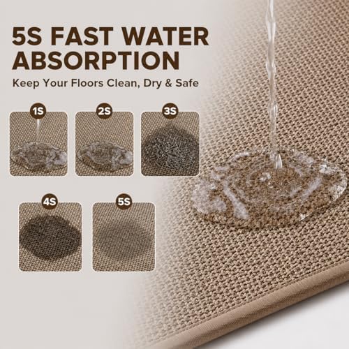 15'' Wide Long Bath Runner Mat, Super Absorbent Non-Slip Bathroom Rug - Image 3