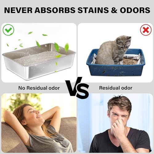 Stainless Steel Litter Box, Metal Litter Box 2 Pack - Image 4
