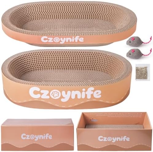 3PCS Cat Scratcher Cardboard, Oval Cat Scratch Pad Bowl Nest by Unknown