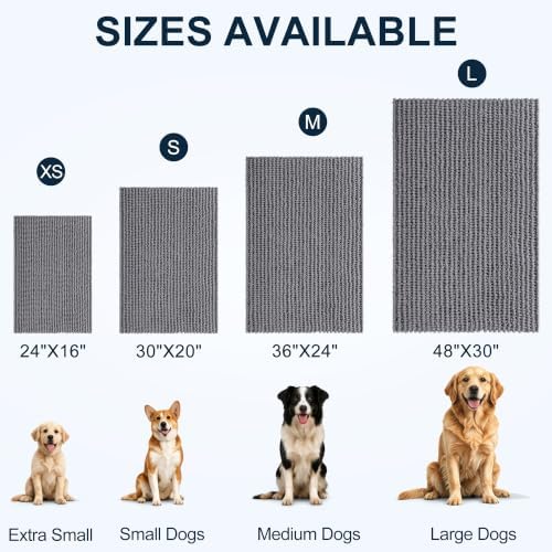 Smiry Dog Door Mat for Muddy Paws 40x32, Ultra Absorbent Chenille Doormat - Image 2