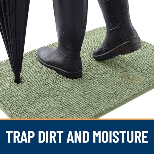 OLANLY Dog Door Mat for Muddy Paws 30x20, Super Absorbent Chenille Mud Mat - Image 2