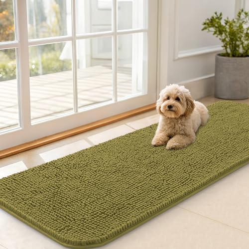 OLANLY Dog Door Mat for Muddy Paws 59x20, Super Absorbent Chenille Mud Mat by OLANLY
