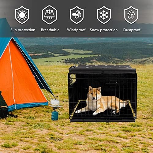 Pet Prime Dog Crate Cover Indoor/Outdoor Durable Windproof 600D Oxford Fabric - Image 5