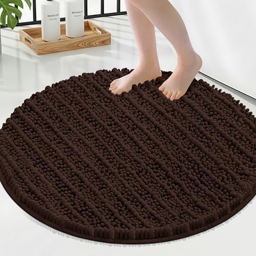 Smiry Bathroom Rugs Round 24X24, Extra Soft Rubber Backing Bath Mats by Smiry