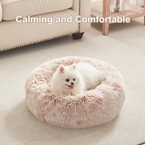 23 inches Faux Fur Fluffy Donut Dog Bed - Image 2