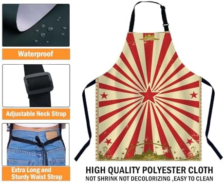 Vintage Circus Apron Adjustable Neck Bib Apron - Image 3