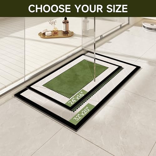 Ultra Thin Bath Mat 32"x20", Absorbent Quick Dry Washable Bath Rug - Image 2