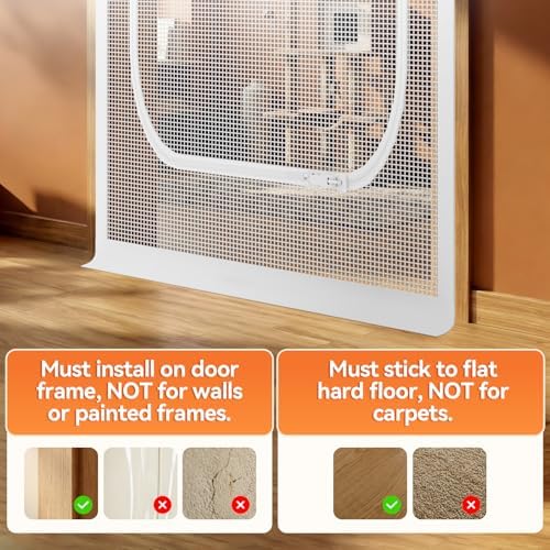 BFNN Cat Screen Door, Scratch Resistant Mesh Gate, Fit 32'' x 80'' Door - Image 5