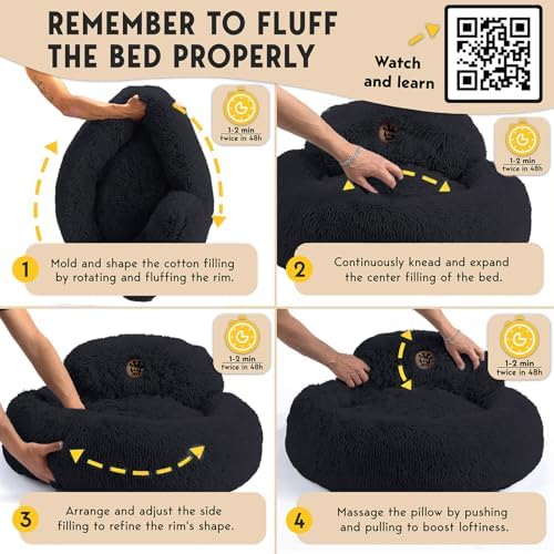 PetJett Calming Dog Bed for Small Dogs – 23" Donut Dog Beds, Anti-Slip & - Image 6