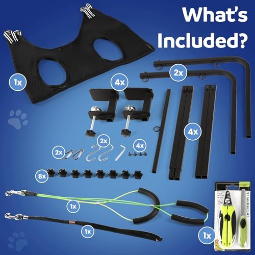 Premium Dog Grooming Arm with Clamp & Dog Grooming Hammock - Image 6