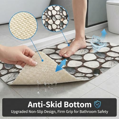 Square Shower Mat Non Slip, 24 x 24 Inch Soft PVC Loofah Shower Mats - Image 5