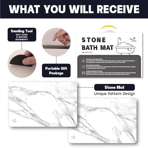 Stone Bath Mat Diatomaceous Earth Shower Mat - Image 3