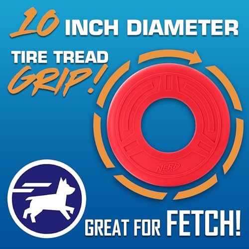 Nerf Dog Atomic Flyer Outdoor Dog Toy, 10 Inch Flying Disc Dog Fetch Toy - Image 3