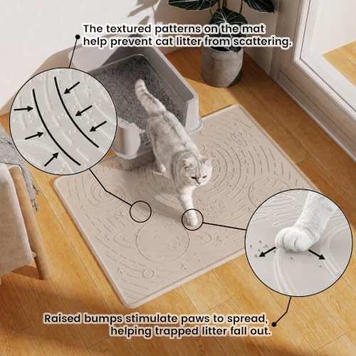 OHMO Cat Mat for Litter Box, Large 31.5x23.6 Semi Transparent, High Edge - Image 3