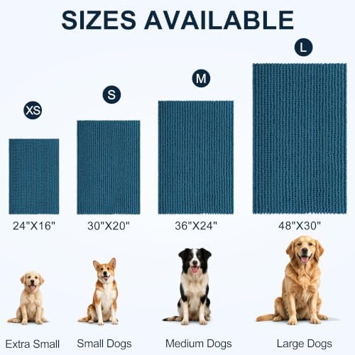 Smiry Dog Door Mat for Muddy Paws 59x24, Ultra Absorbent Chenille Doormat - Image 2