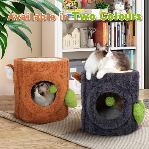 NUNU LAB Small Cat Tree for Indoor Cat- Natural Solid Wood - Image 2
