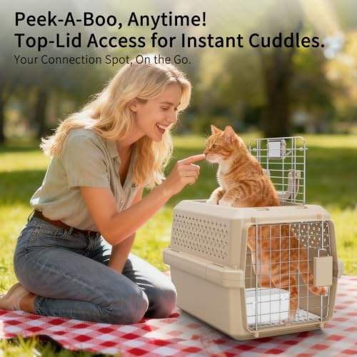 RIZZARI Dog Travel Carrier Crate: Lightweight Handle Ventilated Design - Image 5