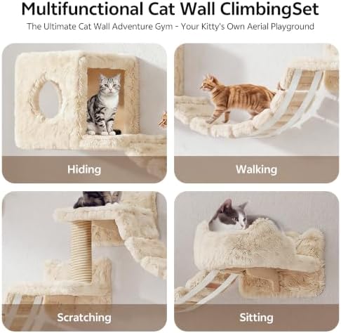 Cat Wall Furniture, 9 in 1 Cat Wall Shelves Set - Image 3