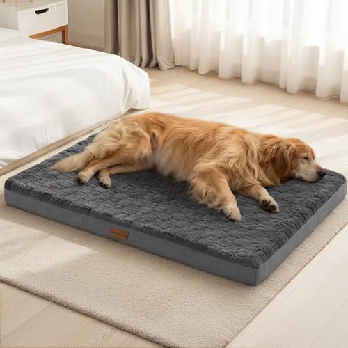 Patas Lague Orthopedic Large Dog Bed Pet Crate Mat 48''X30'' Dark Grey by PatasLague
