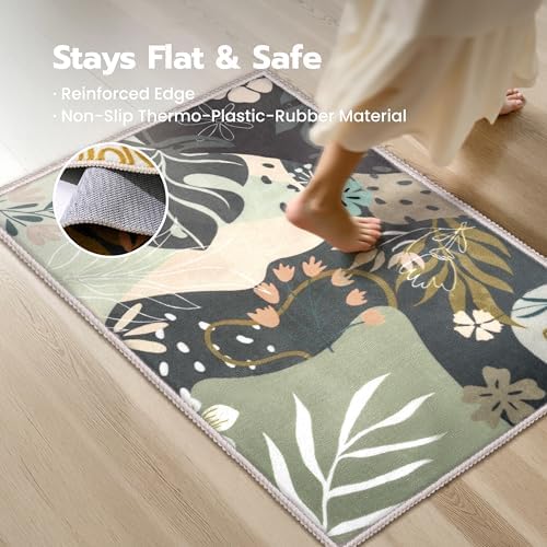 Joiedomi Door Mat Indoor Entrance 2x3 Machine Washable Art Floral Small Rugs - Image 5