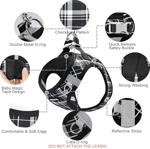 AIITLE Step in Dog Harness and Leash Set Plaid Adjustable - Image 7