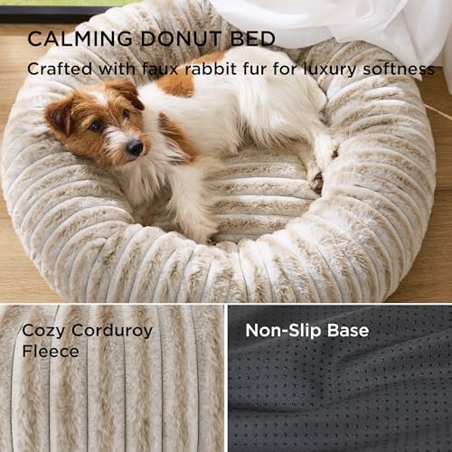 Bedsure ComfyFleece® Donut Dog Bed Medium Size Dog - Image 3