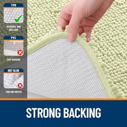 OLANLY Bathroom Rugs 35x24, Extra Soft Absorbent Chenille Bath Rugs - Image 6