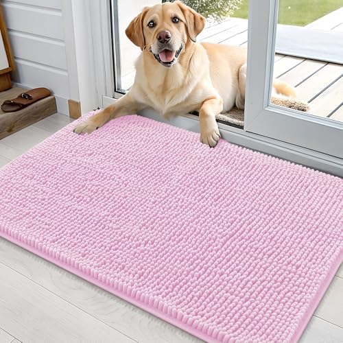 OLANLY Dog Door Mat for Muddy Paws 35x24, Super Absorbent Chenille Mud Mat by OLANLY