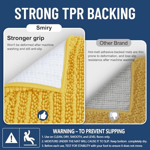 Smiry Bathroom Rugs 30X20, Extra Soft Rubber Backing Chenille Bath Mats - Image 3