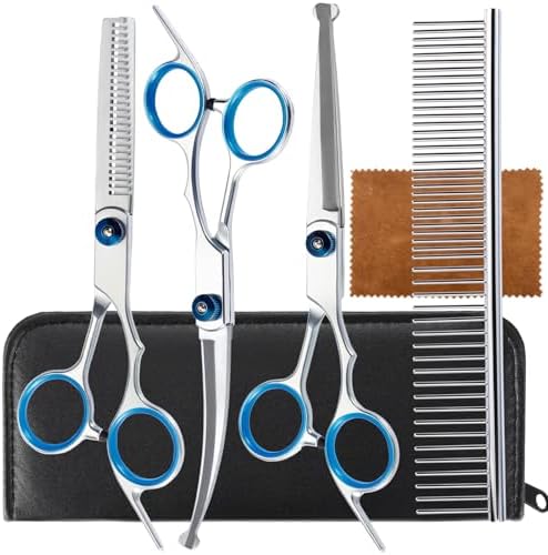 5 in 1 Premium Dog Grooming Scissors, Professional Dog Scissors by lengnoyp