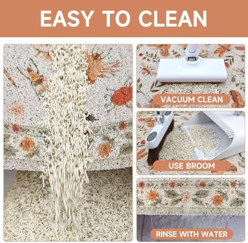 Cat Litter Mat, Traps 100% Cat Litter, Non-Slip Litter Box Trapping Mat - Image 6