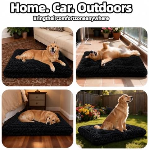 Dog Bed Large Size, Plush Washable Pet Bed Mat, Dog Crate Bed 35"x23" - Image 5