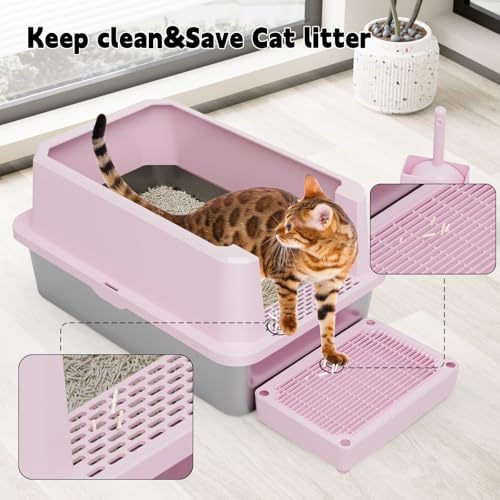 RIZZARI Stainless Semi-Closed Litter Box: High-Sided Open - Image 3