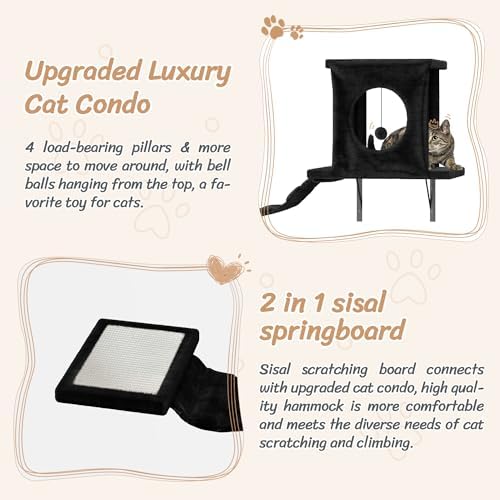 NUNU LAB 14-in-1 Cat Wall Shelves, Wall-Mounted Cat Climber Set - Image 3