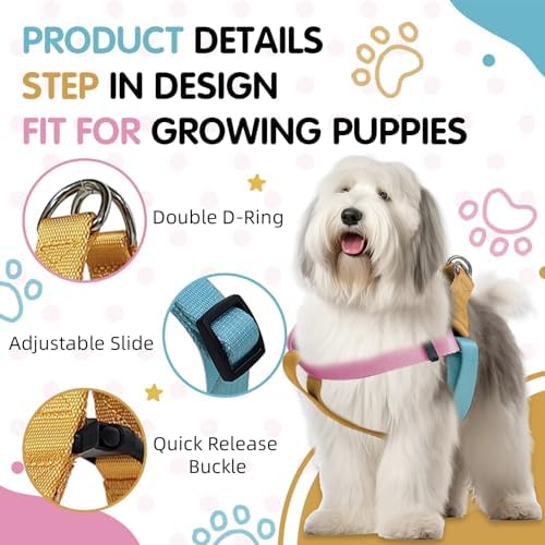 Tri-Color Harness for Medium Dog, Adjustable Step-in Design No Pull Dog Harness - Image 4