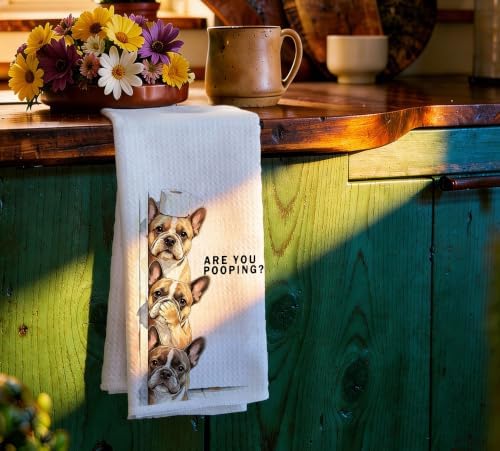 French Bulldog Dog Bathroom Decor Hand Towels 16x24 in - Image 3