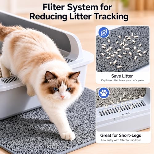KalraMay XXXL Extra Large Stainless Steel Litter Box, Cool Gray - Image 5