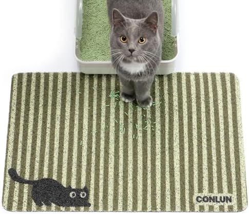 Conlun Cat Litter Mat Litter Trapping Mat, Premium Durable PVC Cute Cat Litter by Conlun
