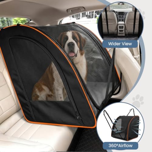 Dog Car Seat, Enclosed Carrier for Pets Travel Safety Dog Crate Soft-Sided - Image 5
