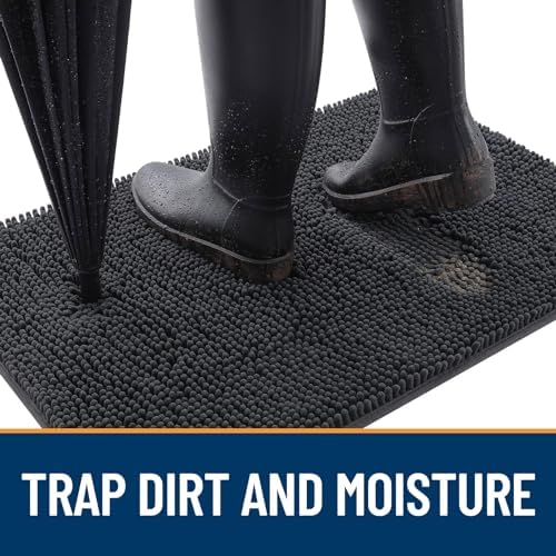 OLANLY Dog Door Mat for Muddy Paws 24x16, Super Absorbent Chenille Mud Mat - Image 2