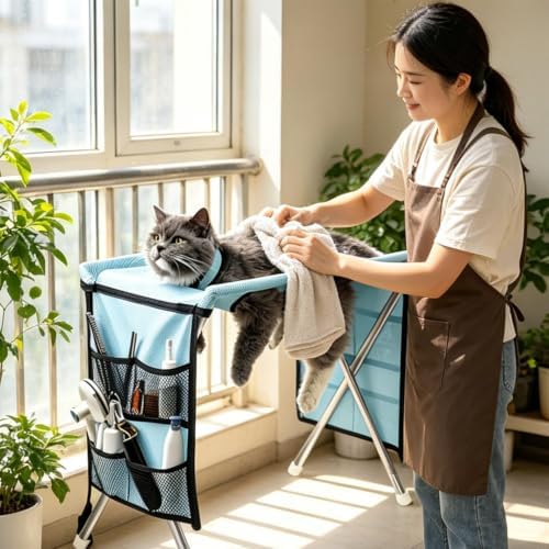 Pet Grooming Hammock, Foldable Detachable Breathable Stretchy Fabric Pet - Image 6